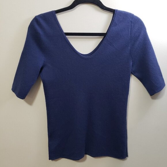 Michael Kors * Navy Cashmere V-Neck Sweater * Sz M - Picture 3 of 11